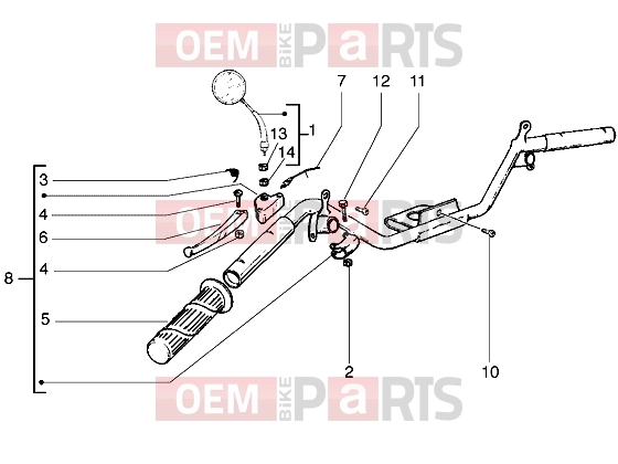 PIAGGIO Handlebars » Handlebars component parts