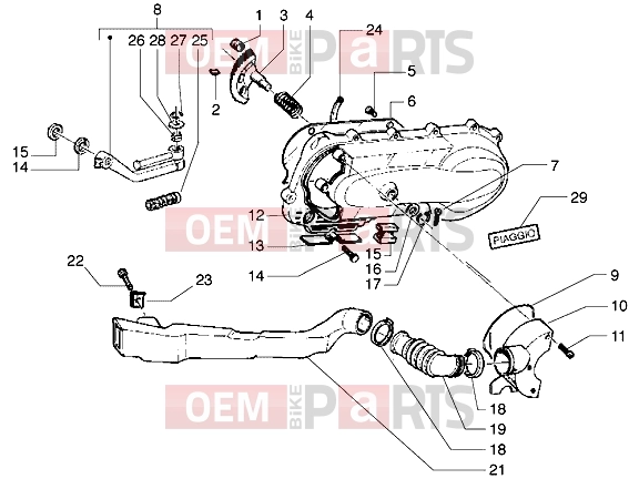 PIAGGIO Engine » Kickstarter - Crankcase cooling