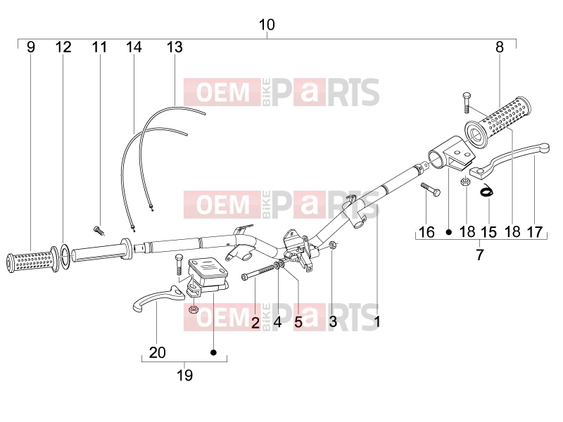 PIAGGIO Liberty 125 4T 2V Handlebars/Steering » Handlebars - Master cil.