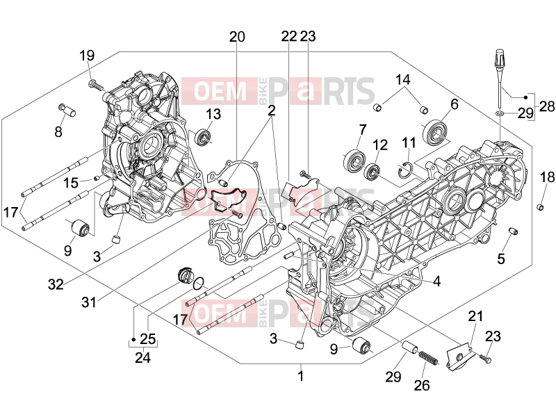 PIAGGIO Liberty 150 Engine » Crankcase