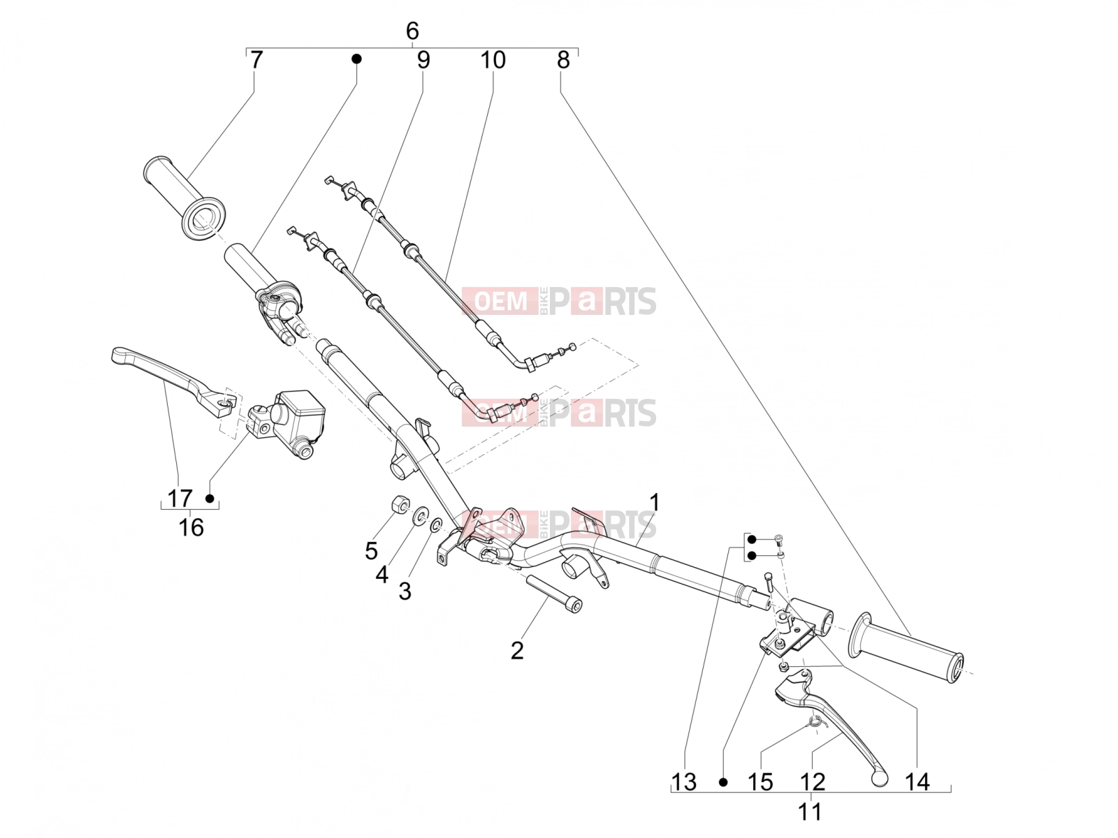 PIAGGIO Liberty 150 Handlebars/Steering » Handlebars - Master cil.