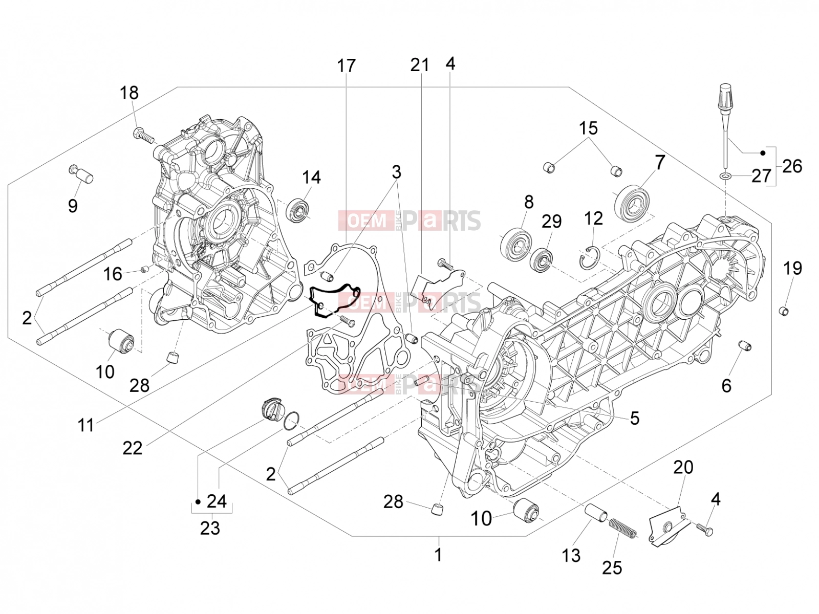 PIAGGIO Liberty 150 Engine » Crankcase