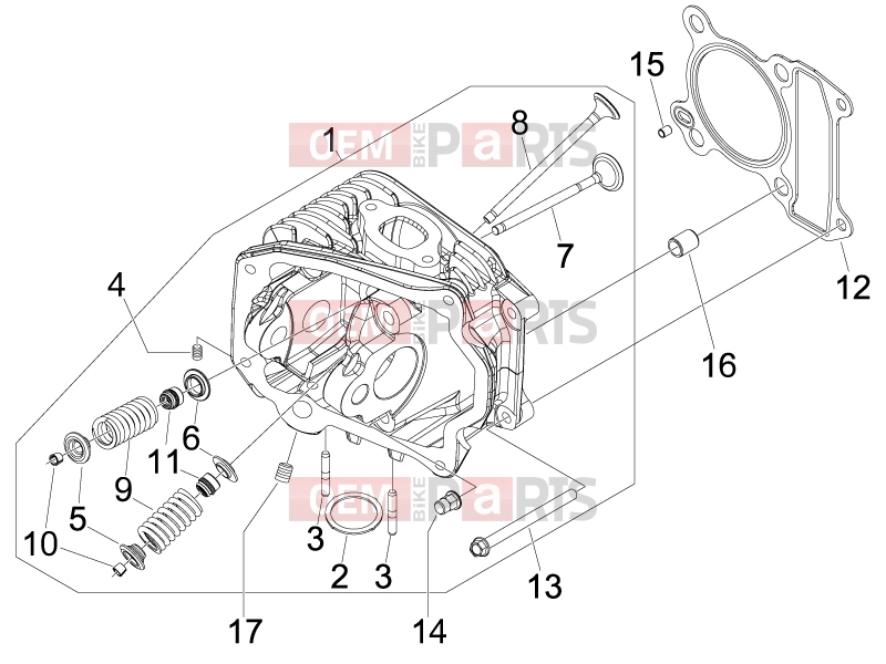 PIAGGIO Liberty 150 Engine » Head unit - Valve