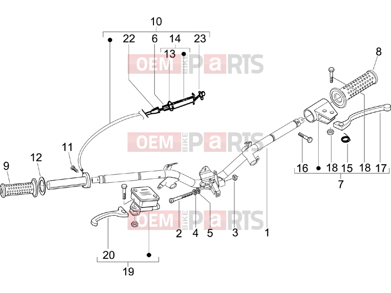 PIAGGIO Liberty 200 (ZAPM384) Handlebars/Steering » Handlebars - Master cil.