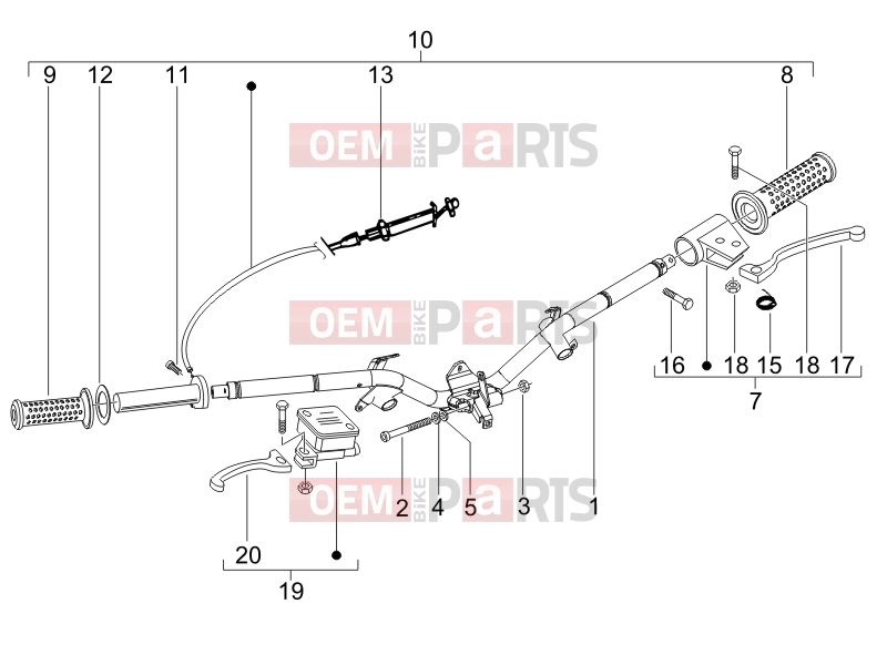 PIAGGIO Liberty 200 Handlebars/Steering » Handlebars - Master cil.