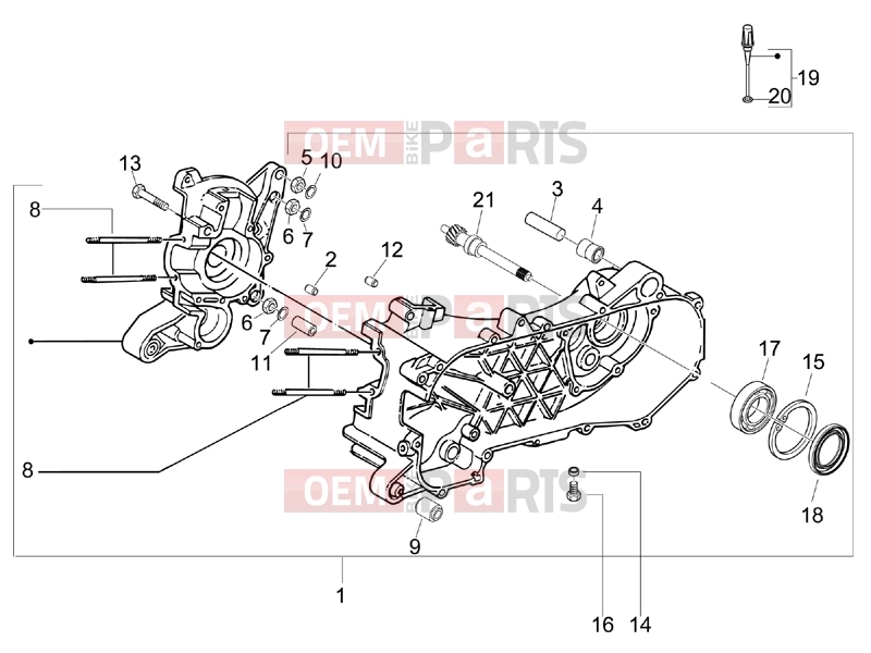 PIAGGIO Liberty 50 2T Engine » Crankcase