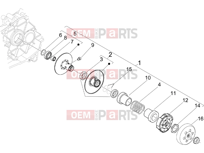 PIAGGIO Liberty 50 2T Engine » Driven pulley