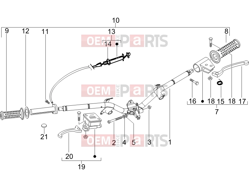 PIAGGIO Liberty 50 2T Handlebars/Steering » Handlebars - Master cil.