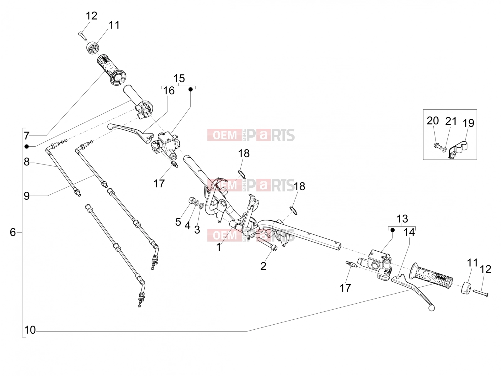PIAGGIO Medley 150 4T ie ABS Handlebars/Steering » Handlebars - Master cil.