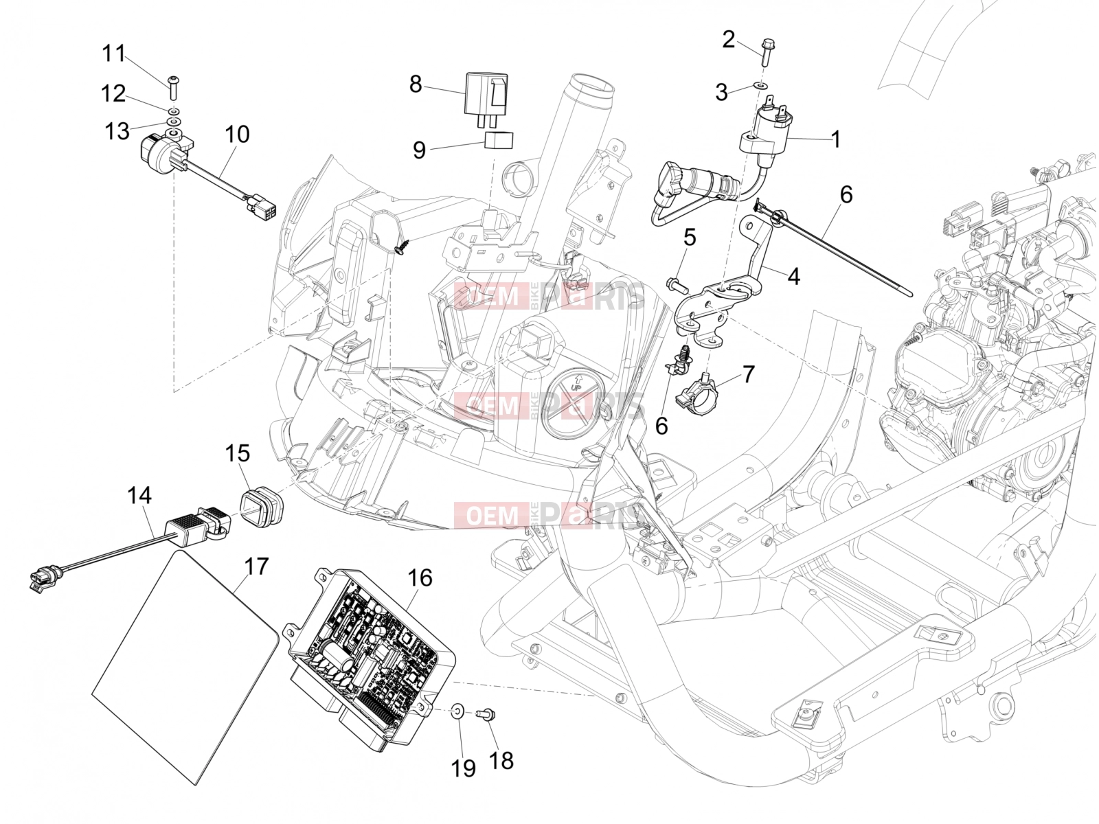 PIAGGIO Medley 150 4T ie ABS Electrical system » Voltage Regulators - Electronic Control Units (ecu) - H.T. Coil