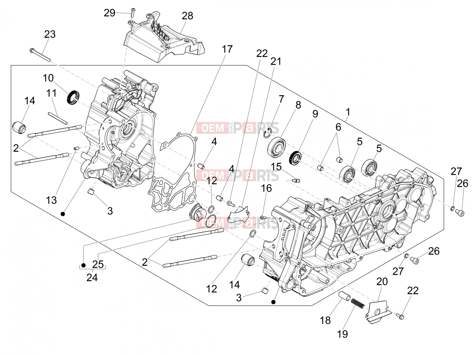 PIAGGIO Medley 150 4T ie ABS Engine » Crankcase