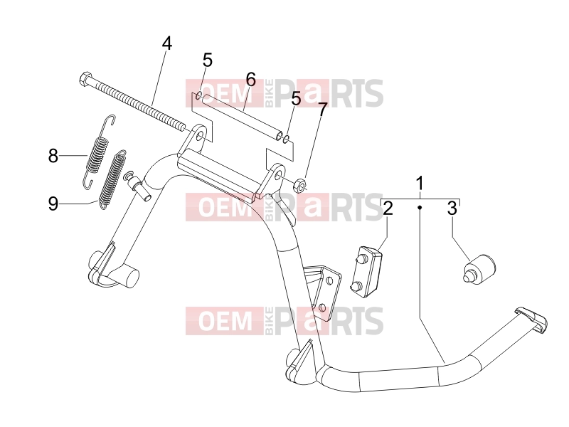 PIAGGIO MP3 125 Frame - Plastic parts - Coachwork » Stand/s