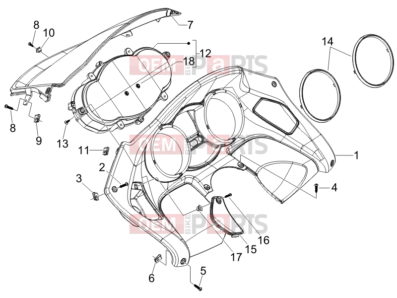 PIAGGIO MP3 125 Handlebars/Steering » Meter combination - Cruscotto