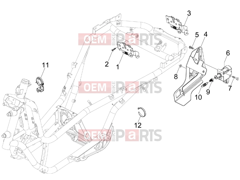 PIAGGIO MP3 125 Hibrid Frame - Plastic parts - Coachwork » Locks
