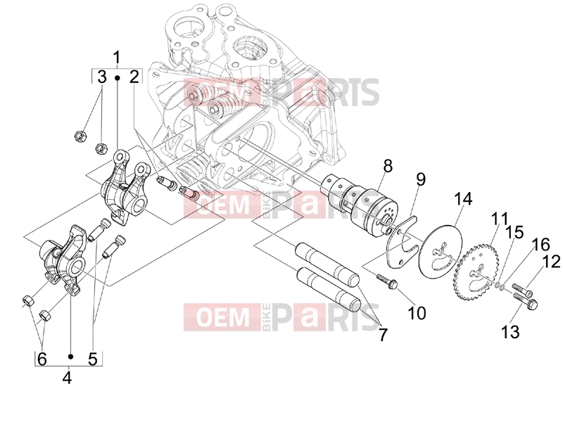 PIAGGIO MP3 125 ie Touring Engine » Rocking levers support unit