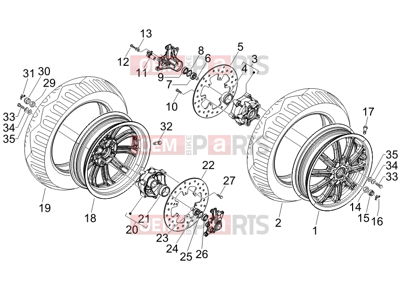PIAGGIO MP3 250 Suspensions - Wheels » Front wheel