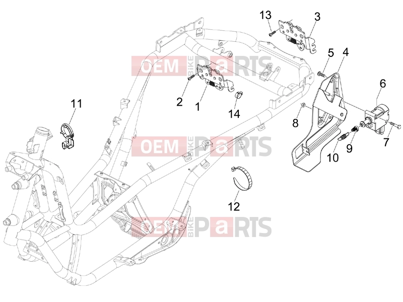 PIAGGIO MP3 250 Frame - Plastic parts - Coachwork » Locks