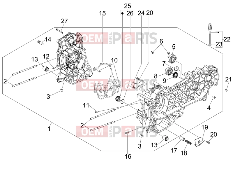 PIAGGIO MP3 250 ie LT Engine » Crankcase