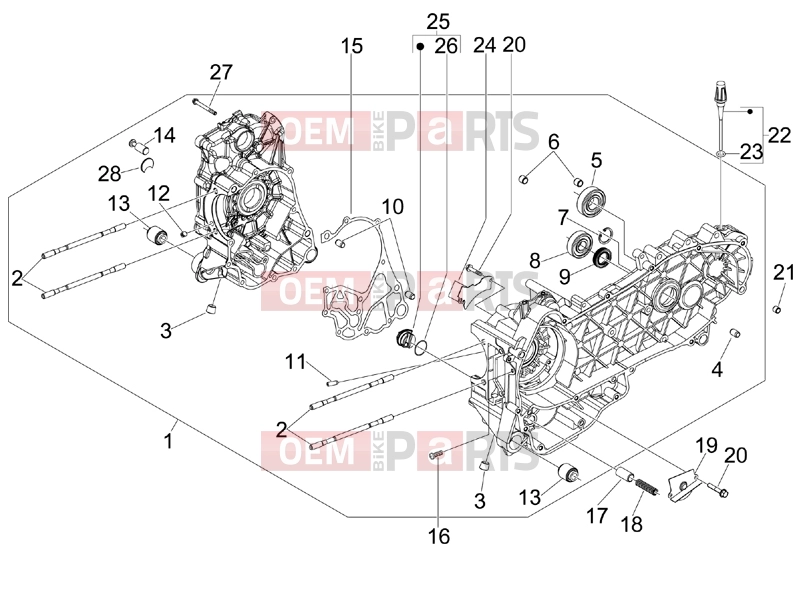 PIAGGIO MP3 250 ie MIC Engine » Crankcase