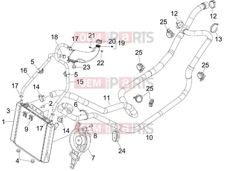 PIAGGIO MP3 250 ie MIC Frame - Plastic parts - Coachwork » Cooling system