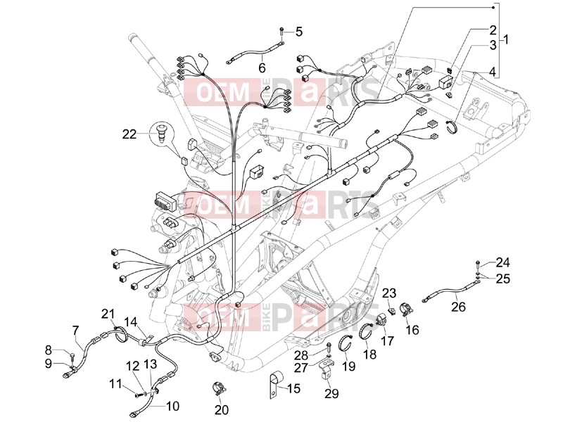 PIAGGIO MP3 250 ie MIC Electrical system » Main cable harness