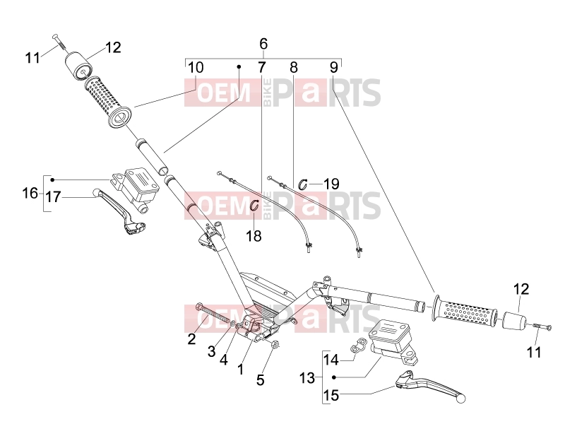 PIAGGIO MP3 300 ie MIC Handlebars/Steering » Handlebars - Master cil.