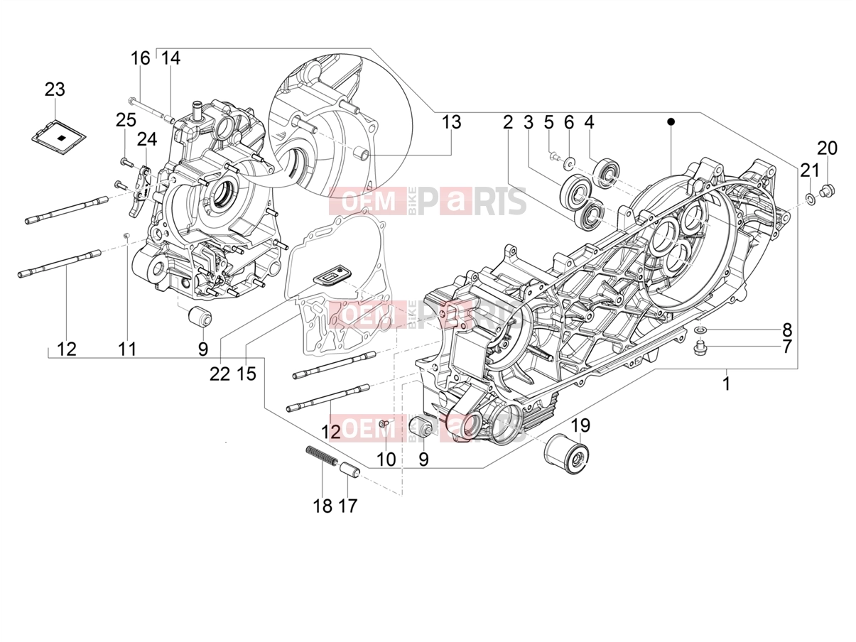 PIAGGIO MP3 350 MAXI Sport Engine » Crankcase