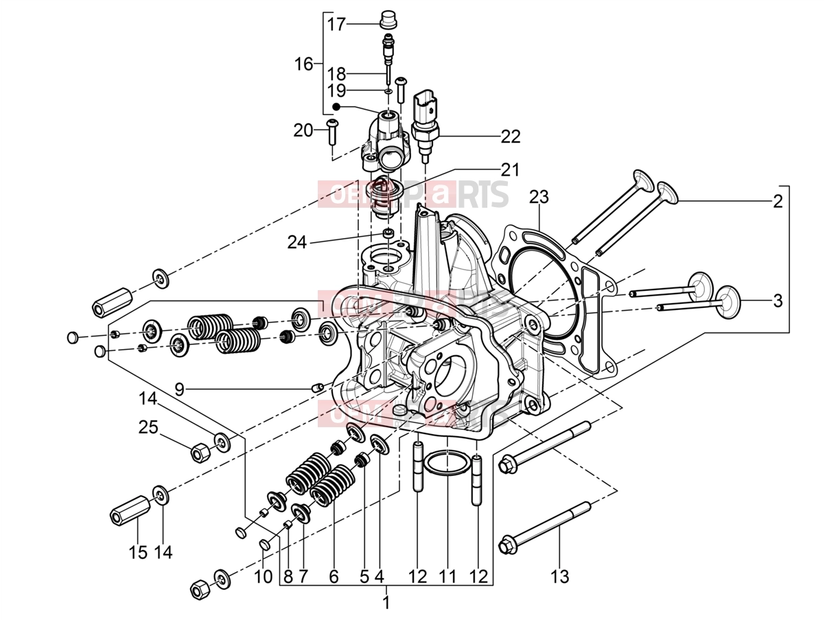PIAGGIO MP3 350 MAXI Sport Engine » Head unit - Valve