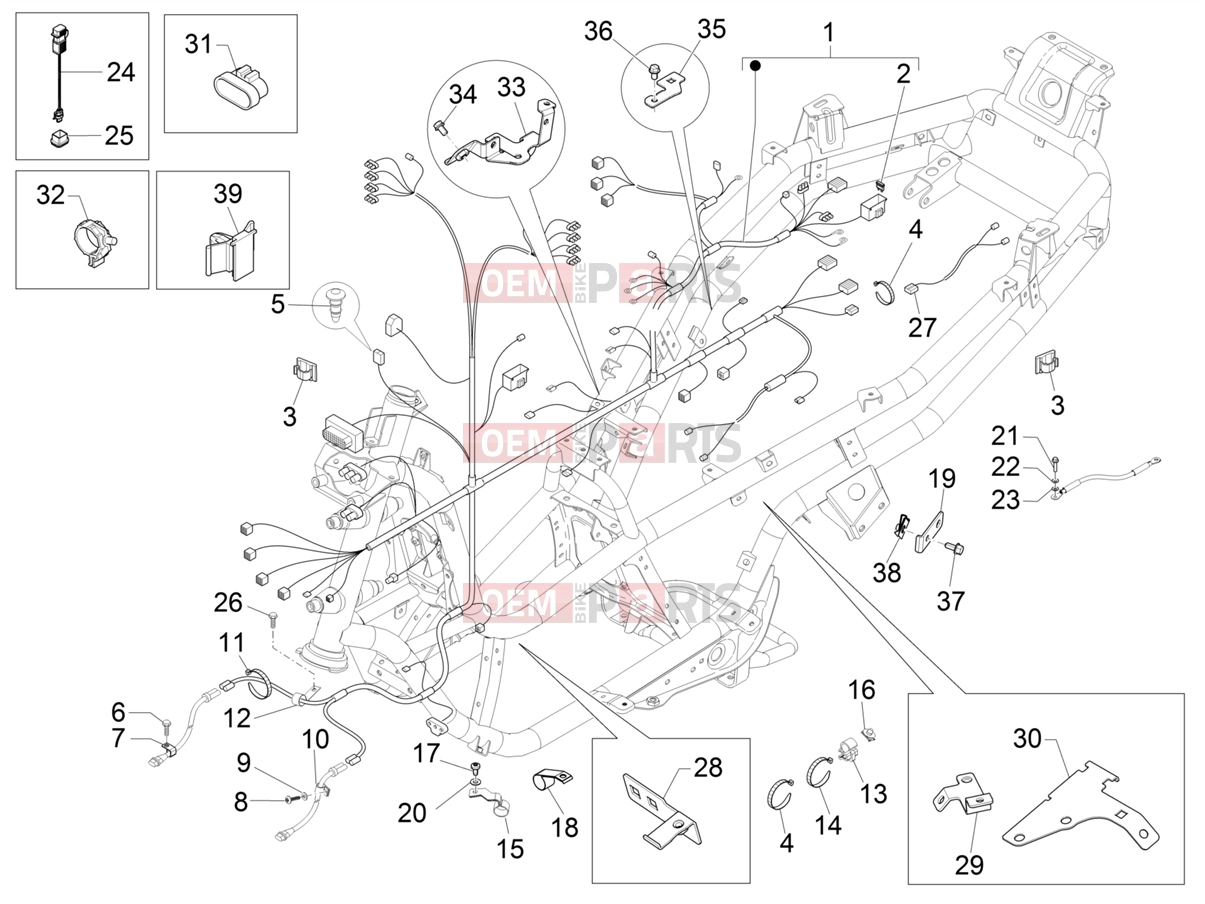 PIAGGIO MP3 350 MAXI Sport Electrical system » Main cable harness