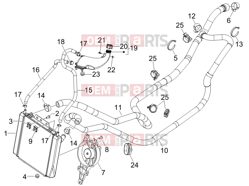PIAGGIO MP3 400 ie Frame - Plastic parts - Coachwork » Cooling system