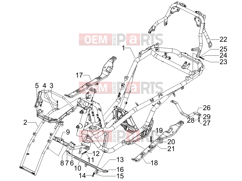 PIAGGIO MP3 400 ie Frame - Plastic parts - Coachwork » Frame/bodywork