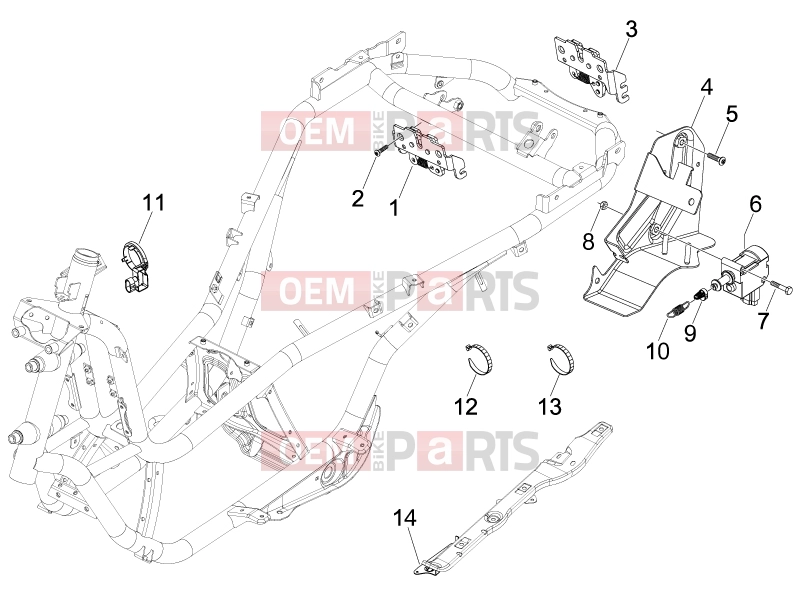 PIAGGIO MP3 400 ie Frame - Plastic parts - Coachwork » Locks