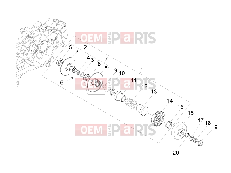 PIAGGIO MP3 400 ie LT Touring Engine » Driven pulley