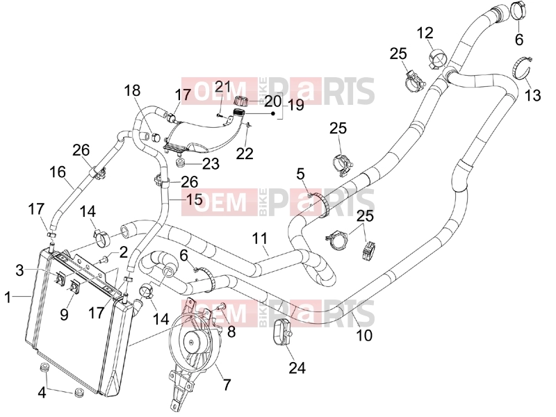 PIAGGIO MP3 400 ie Frame - Plastic parts - Coachwork » Cooling system