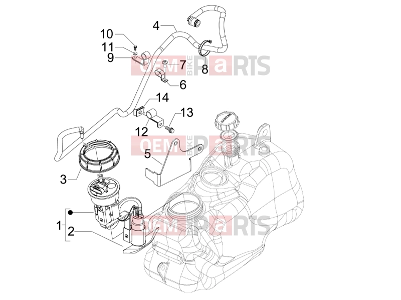 PIAGGIO MP3 400 ie Frame - Plastic parts - Coachwork » Supply system