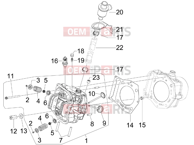PIAGGIO MP3 400 ie Engine » Head unit - Valve