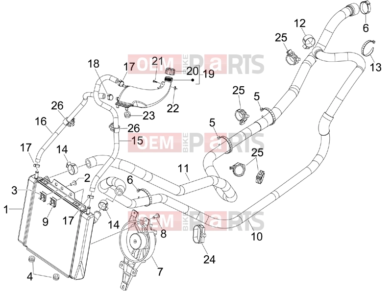 PIAGGIO MP3 400 ie Frame - Plastic parts - Coachwork » Cooling system