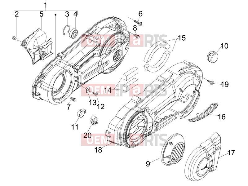 PIAGGIO MP3 400 ie Engine » Crankcase cover - Crankcase cooling