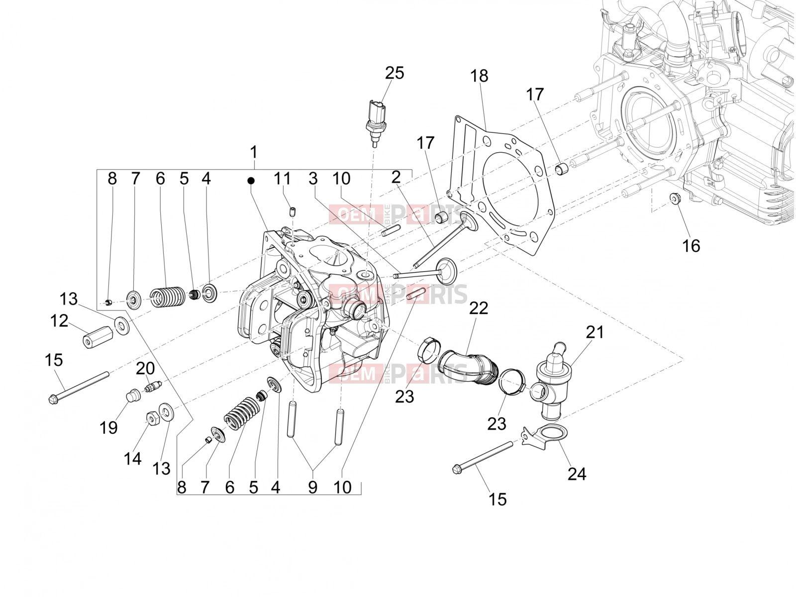 PIAGGIO MP3 500 LT Business Engine » Head unit - Valve