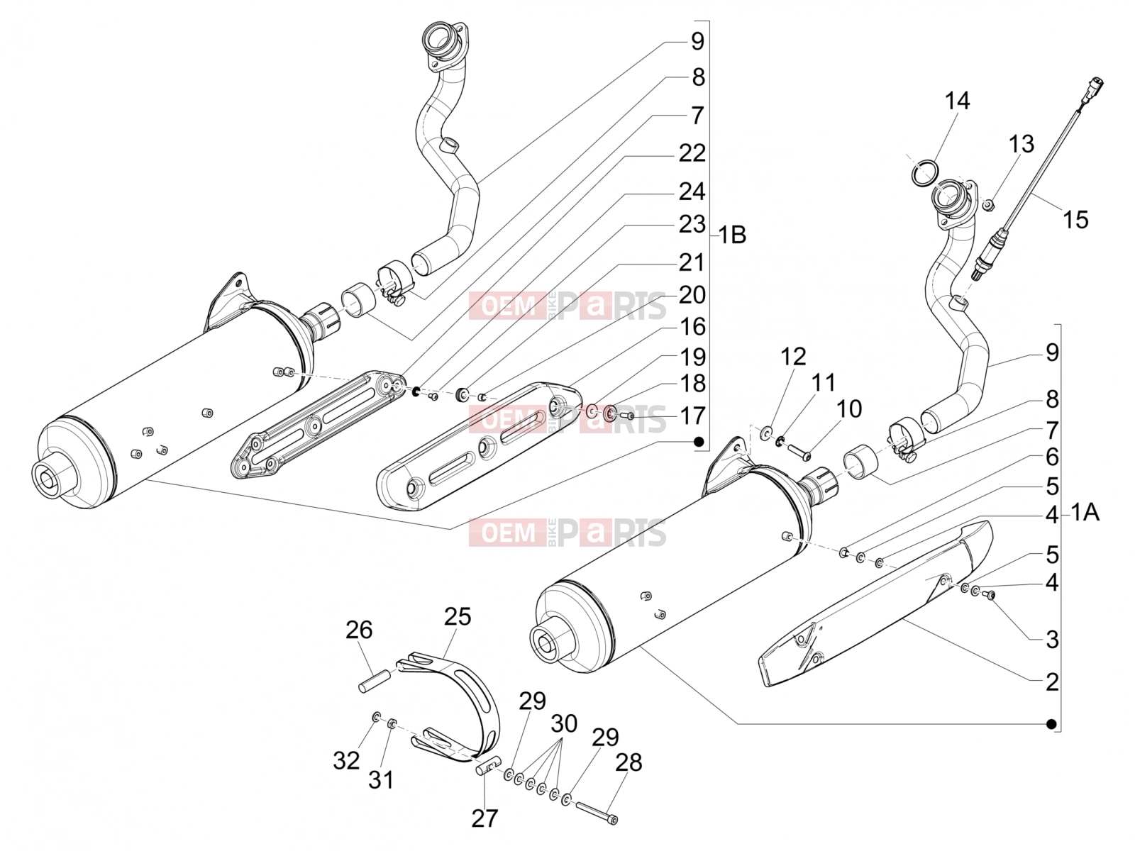 PIAGGIO MP3 500 LT Sport Engine » Silencer