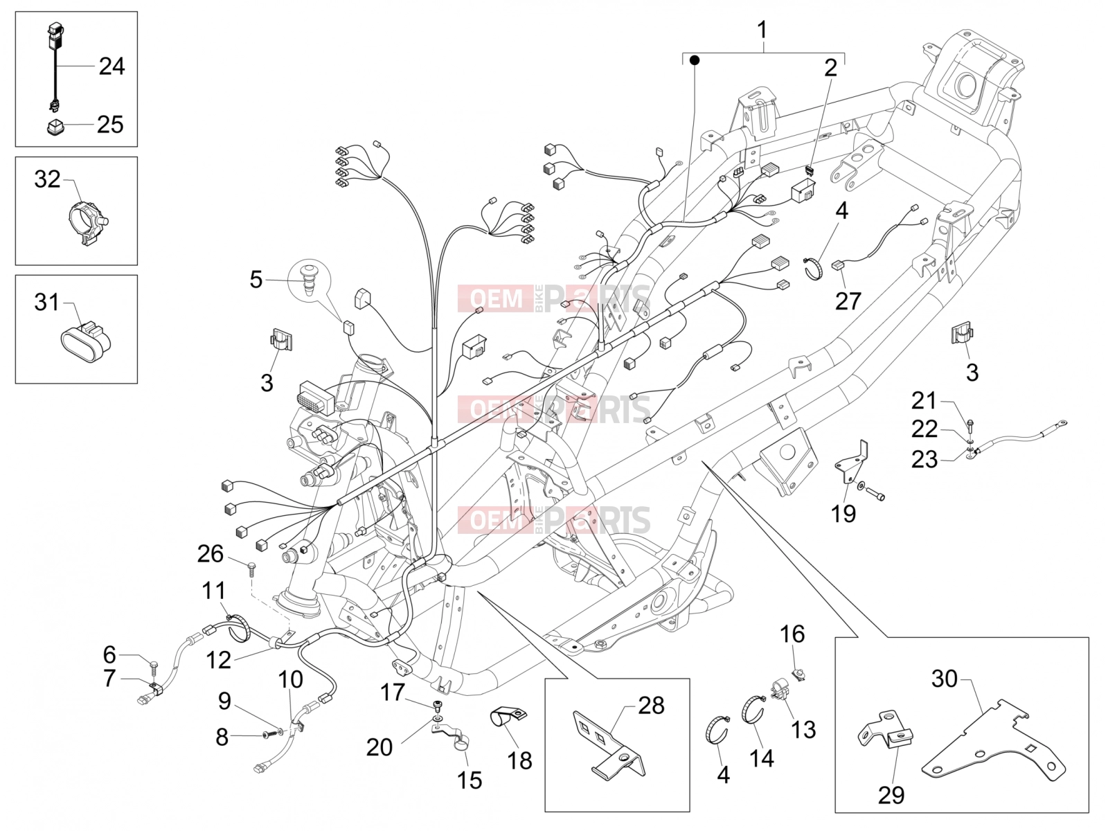 PIAGGIO MP3 500 LT Sport Electrical system » Main cable harness