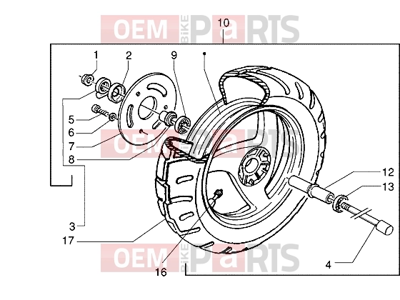 PIAGGIO Suspensions-Wheels » Front wheel