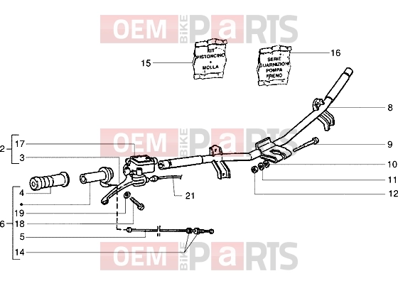PIAGGIO Handlebars » Handlebars component parts