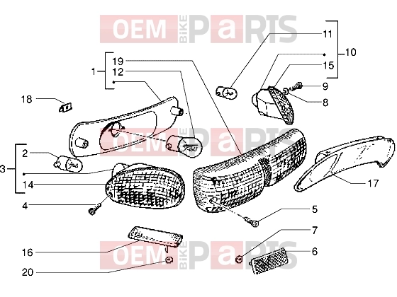 PIAGGIO Electrical system » Rear tail lamp