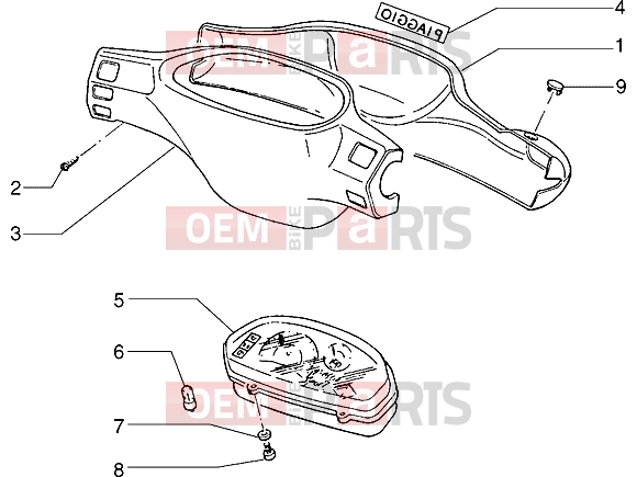 PIAGGIO Handlebars » Speedometers kms.-Handlebar covers