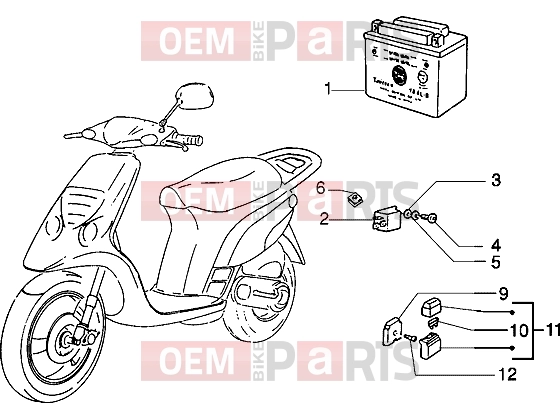PIAGGIO Electrical system » Battery-Relais