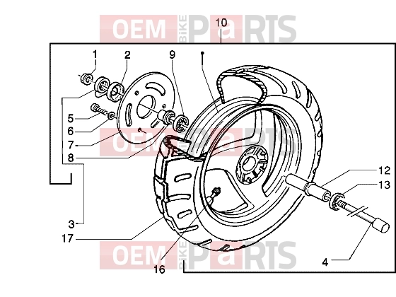 PIAGGIO Suspensions-Wheels » Front wheel