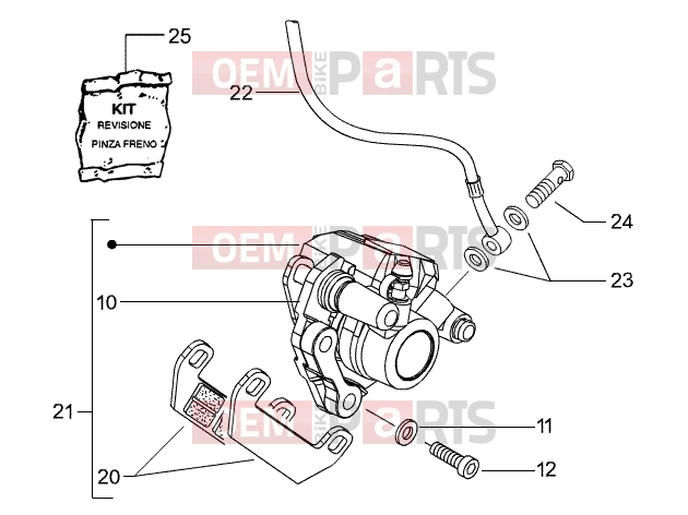 PIAGGIO Transmissions » Front brake caliper