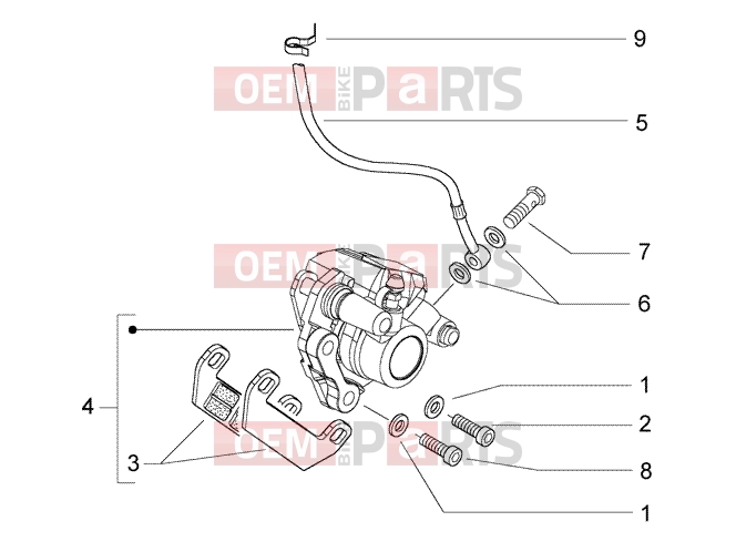 PIAGGIO Suspensions-Wheels » Front brake caliper