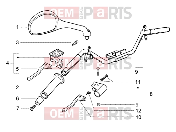 PIAGGIO Handlebars » Handlebars component parts